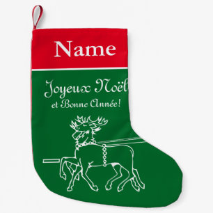 Calcetín Navideño Pequeño Joyeux Noël et bonne année personalizado de bien