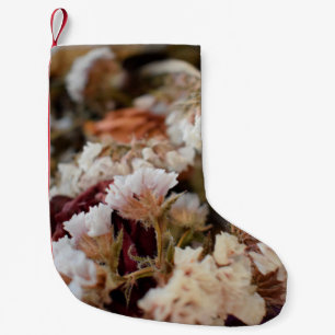 Calcetín Navideño Pequeño Juego de flores, resumen de tarjetas de felicitaci