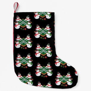 Calcetín Navideño Pequeño Juego de Mahjong de Hombre de Nieve de Navidad Mes