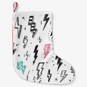 Calcetín Navideño Pequeño Juego de vintage de los tornillos relámpago. Perro