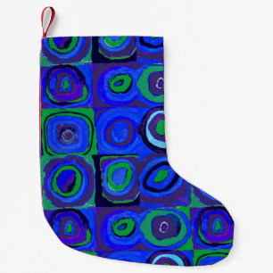 Calcetín Navideño Pequeño Kandinsky Farbstudie Blue Quadrate Square Circle