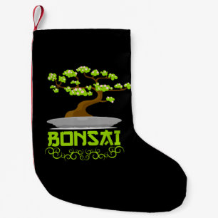 Calcetín Navideño Pequeño Kanji japonés árbol bonsai