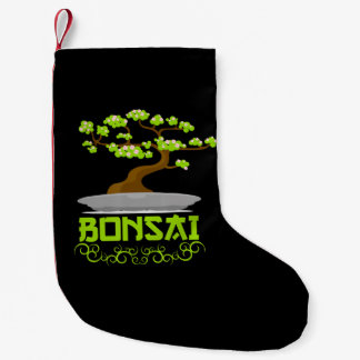 Calcetín Navideño Pequeño Kanji japonés árbol bonsai