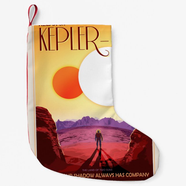 Calcetín Navideño Pequeño Kepler Space Travel Destination Planet Adventure (Anverso)