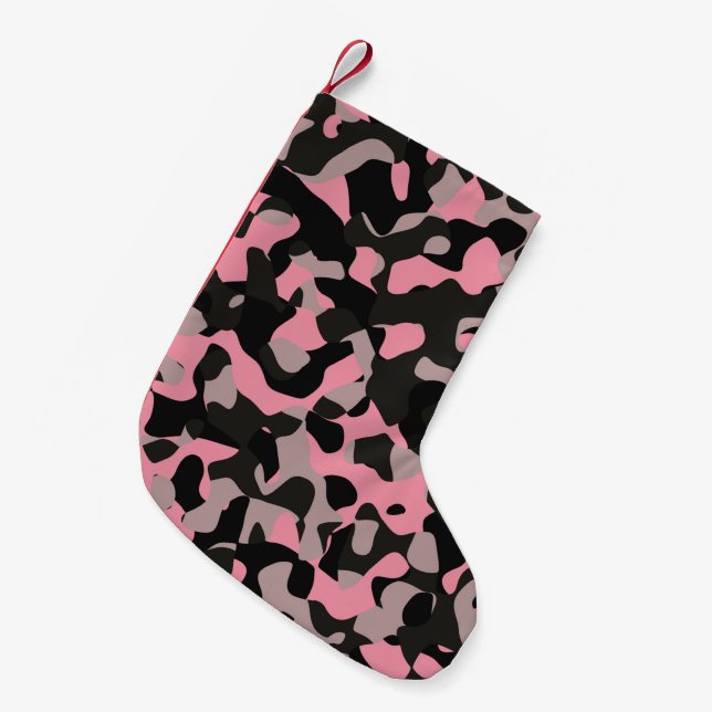 Calcetín Navideño Pequeño Kitty Camo (Frente (Colgado))