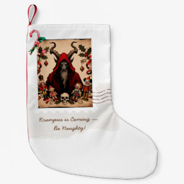 Calcetín Navideño Pequeño ¡Krampus está llegando - ¡Sé travieso! | Chris hum