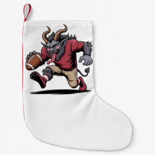 Calcetín Navideño Pequeño Krampus Jugando Fútbol Navidad Fitness Navidad
