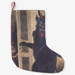 Calcetín Navideño Pequeño Krampus secuestrando gente