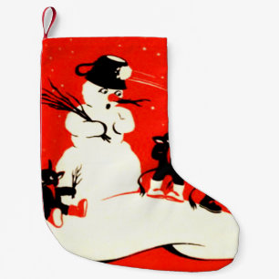Calcetín Navideño Pequeño Krampus Snowman Snowball