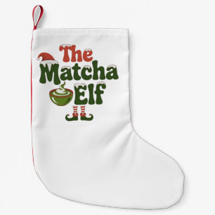 Calcetín Navideño Pequeño La bebida mágica de Navidad del elfo de matcha