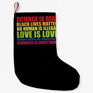 Calcetín Navideño Pequeño La ciencia es real Las vidas negras importan Orgul