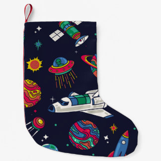 Calcetín Navideño Pequeño La nave espacial en Galaxy es un patrón sin fisura