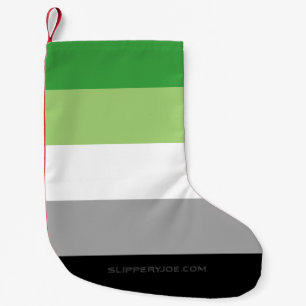 Calcetín Navideño Pequeño La romántica bandera del orgullo de SlipperyJoe ob