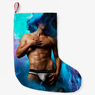 Calcetín Navideño Pequeño La ropa interior de SlipperyJoe's Man bulge azul m