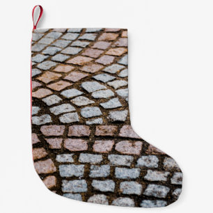 Calcetín Navideño Pequeño Ladrillos marrones y rojos