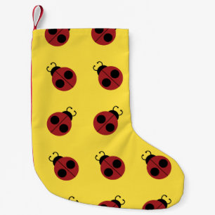 Calcetín Navideño Pequeño Ladybug 60s retro fresco amarillo