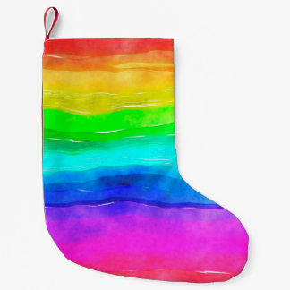 Calcetín Navideño Pequeño Lavado de pintura de acuarela