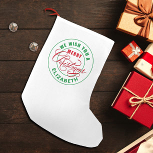 Calcetín Navideño Pequeño Le Deseamos Un Feliz Nombre Personalizado De Navid