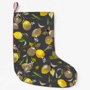 Calcetín Navideño Pequeño Lemones acuarelas 34