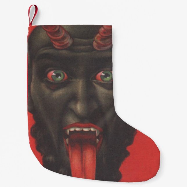 Calcetín Navideño Pequeño Lengua roja krampus (Anverso)