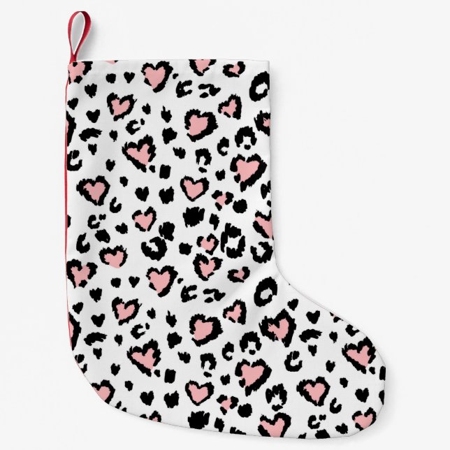 Calcetín Navideño Pequeño Leopard or jaguar seamless pattern, textured fashi (Anverso)