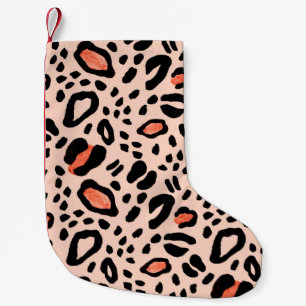 Calcetín Navideño Pequeño Leopardo de las acuarelas abstractas. Patrón de im