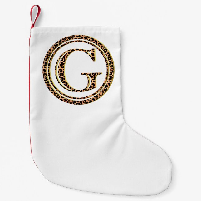Calcetín Navideño Pequeño leopardo G (Anverso)