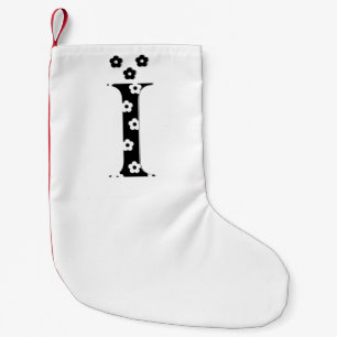 Calcetín Navideño Pequeño Letra de patrón de flor I