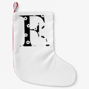 Calcetín Navideño Pequeño Letra F del patrón de flor