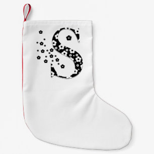 Calcetín Navideño Pequeño Letra S del patrón de flor