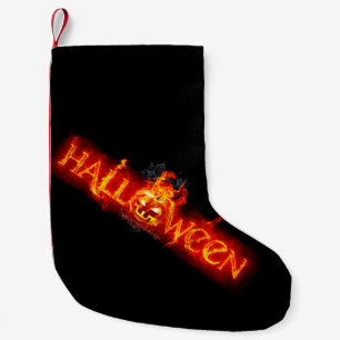 Calcetín Navideño Pequeño Letras ígneas masivas de SlipperyJoe's Halloween c