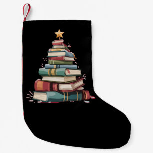 Calcetín Navideño Pequeño Libros de Navidad Árbol Amante de los Libros Maest