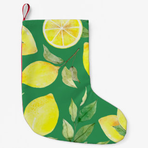 Calcetín Navideño Pequeño limón, acuarela, fondo, fruta, wallpape