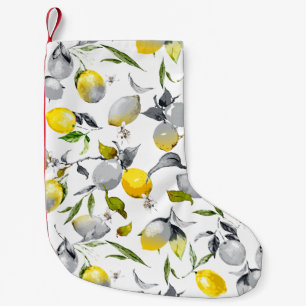 Calcetín Navideño Pequeño Limones acuarela 14