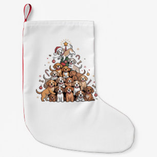 Calcetín Navideño Pequeño Lindo perro de árbol de Navidad