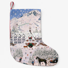 Calcetín Navideño Pequeño Línea de madera media