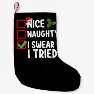 Calcetín Navideño Pequeño Lista de Navidad Me porté bien Me porté mal Juro q