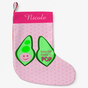 Calcetín Navideño Pequeño Listo para despedirse de la bebé Personalizado ros