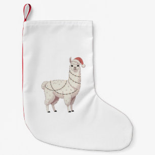 Calcetín Navideño Pequeño Llama Luces de Navidad Robusta Amante Alpaca