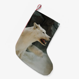 Calcetín Navideño Pequeño Lobo blanco