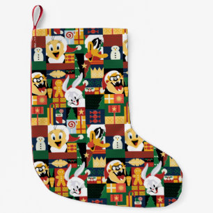 Calcetín Navideño Pequeño LOONEY TUNES™Patrón de bloques de vacaciones