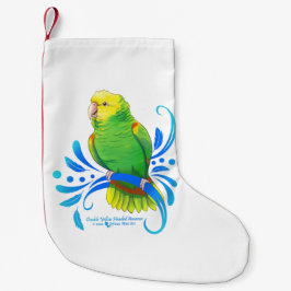 Calcetín Navideño Pequeño Loro Amazon Doble Amarillo