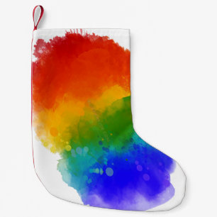 Calcetín Navideño Pequeño Los colores del arcoiris resbaladizo del orgullo d