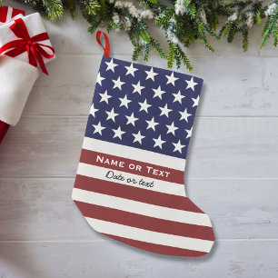 Calcetín Navideño Pequeño Los E.E.U.U. bandera americana personalizado