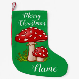 Calcetín Navideño Pequeño Los hongos rojos de Amanita Thunder_Cove