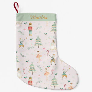 Calcetín Navideño Pequeño Los Navidades Nutcracker ballet dulce menta rosa