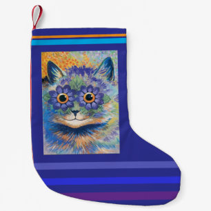 Calcetín Navideño Pequeño Louis Wain, Gato con ojos de margarita,
