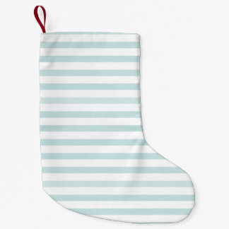 Calcetín Navideño Pequeño Lt. Raya horizontal azul y blanca