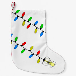 Calcetín Navideño Pequeño Luces de navidad con abeja