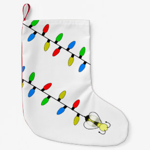 Calcetín Navideño Pequeño Luces de navidad con abeja